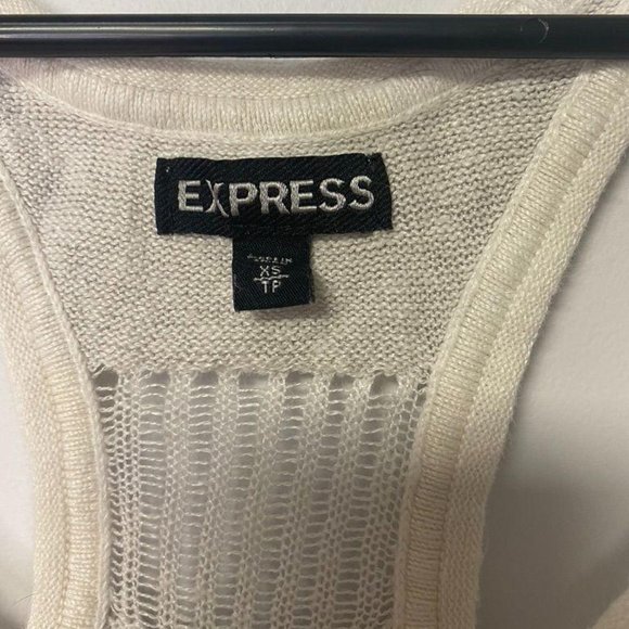 Express White and Tan Striped Tank Top - Picture 3 of 4